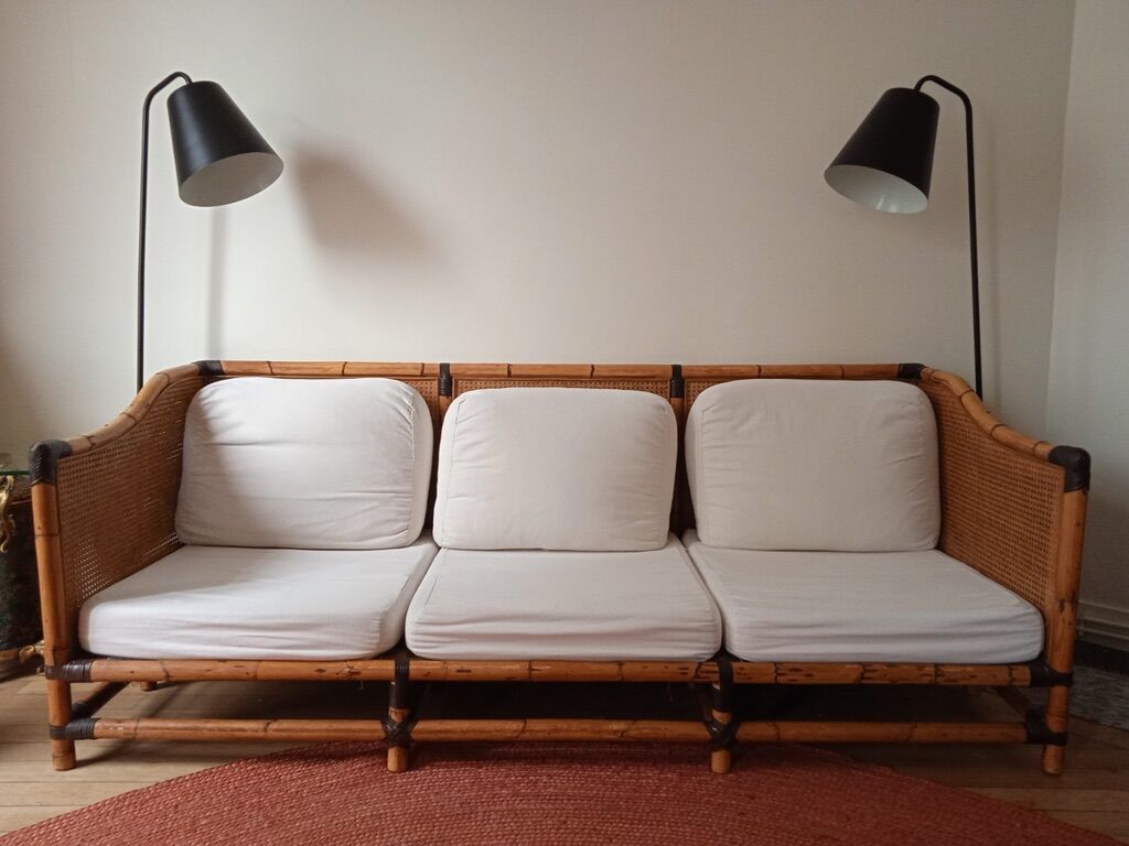 Bamboo & cannage sofa