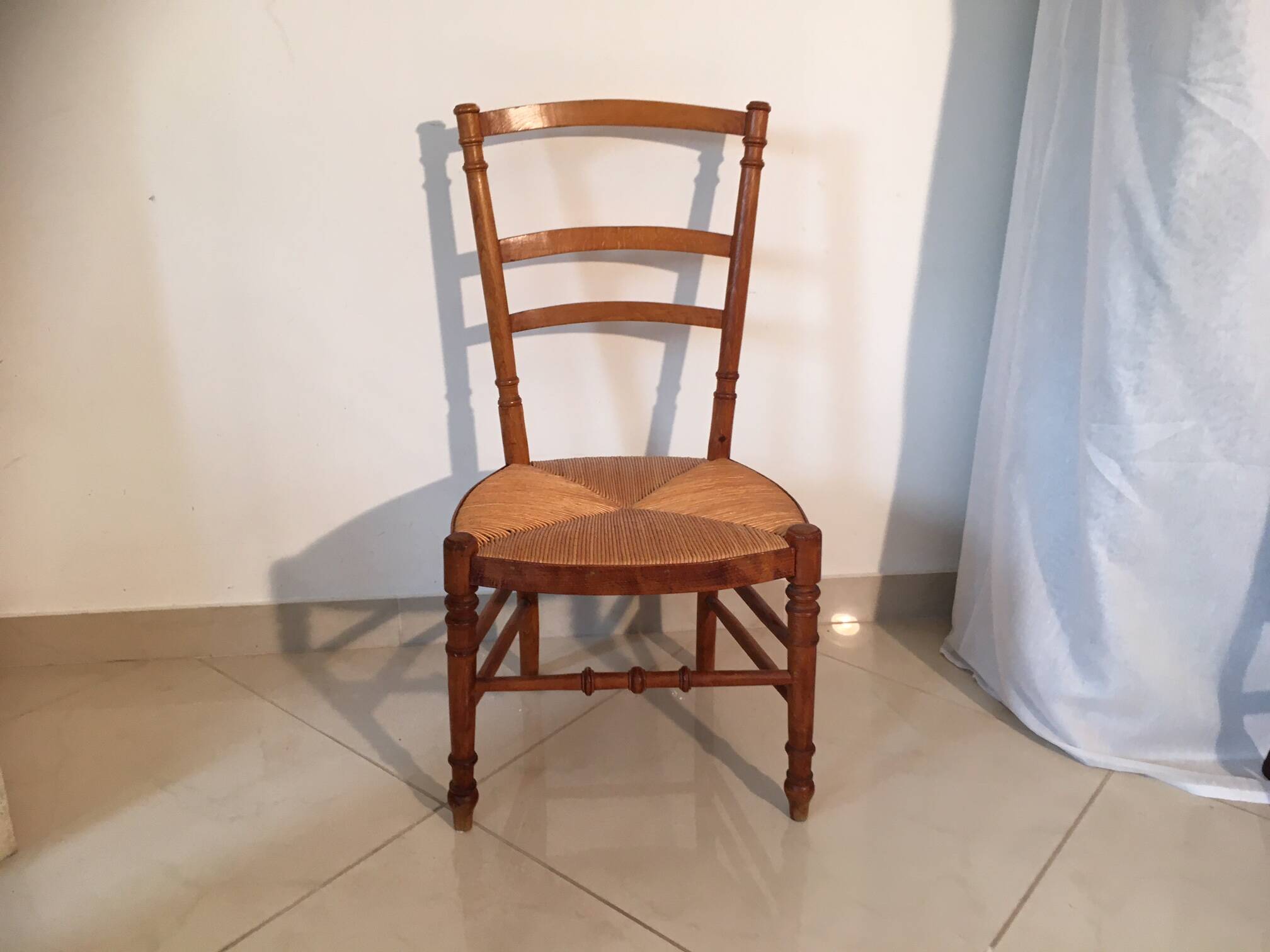 Straw chair, 1950s era