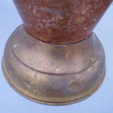 Hammered copper umbrella stand and brass