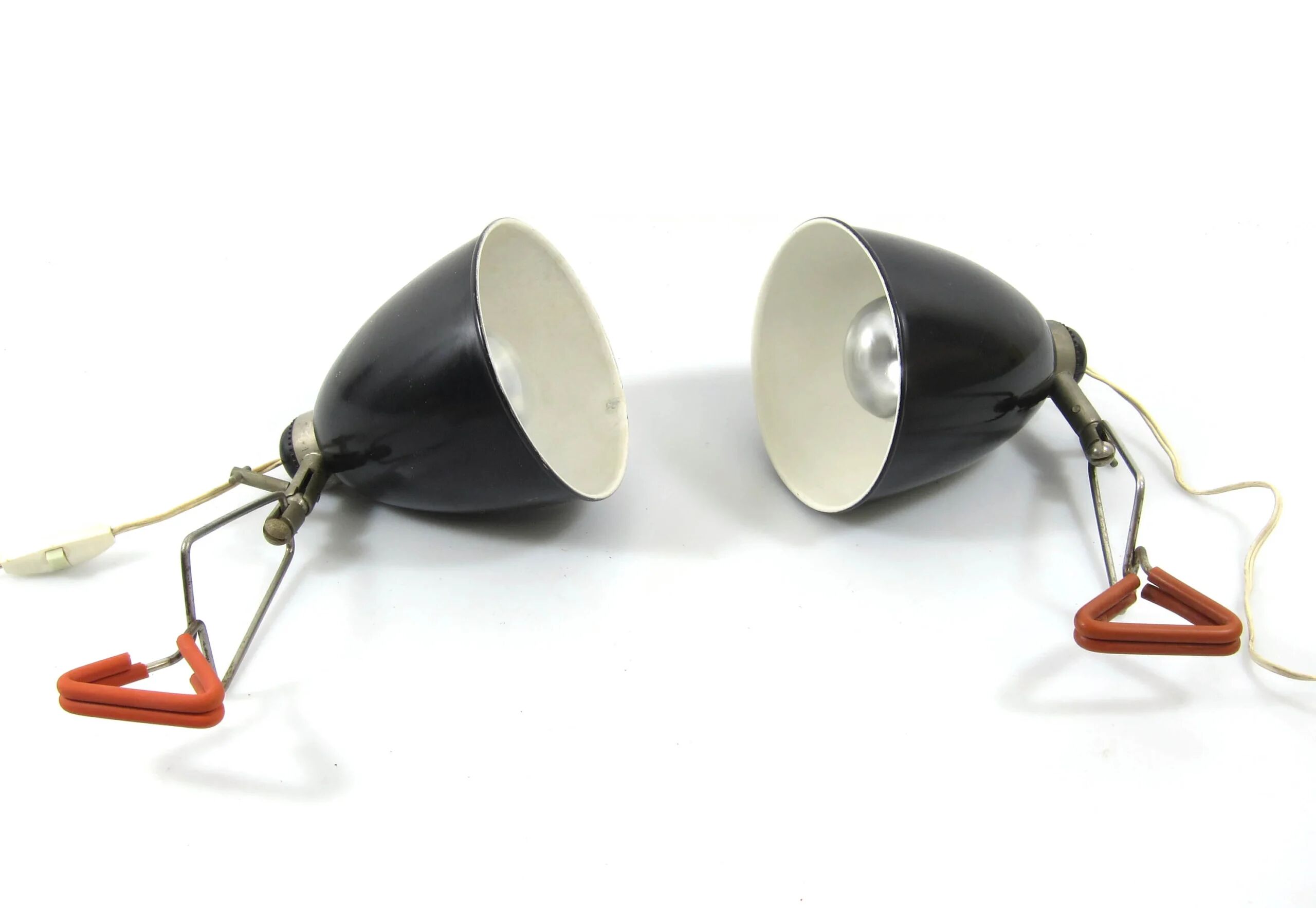 Set of two HALA clamp lamps from the 1950s, Dutch design.
