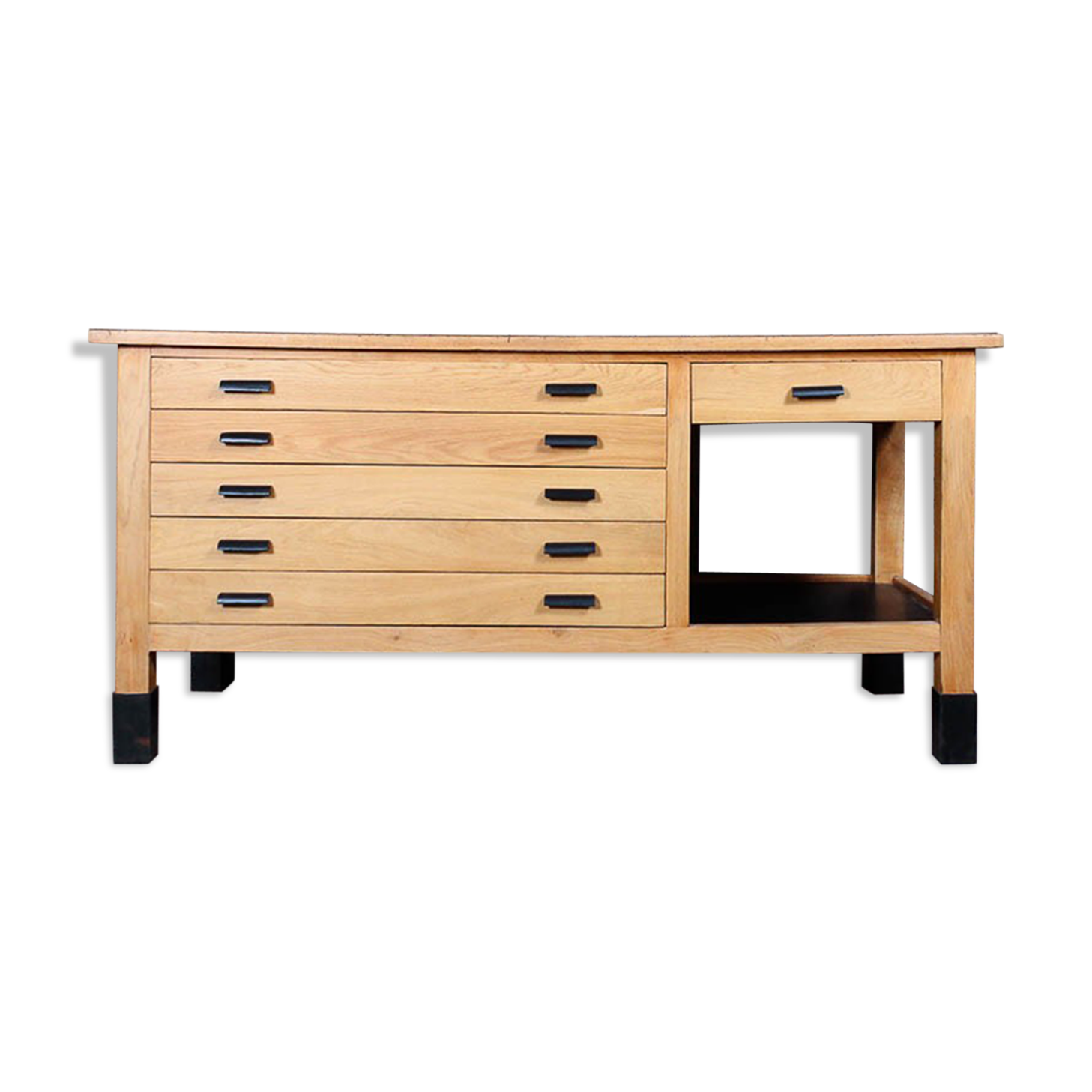 Solid wooden steel tray counter