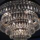 Chandelier cascading crystal and bronze tassels