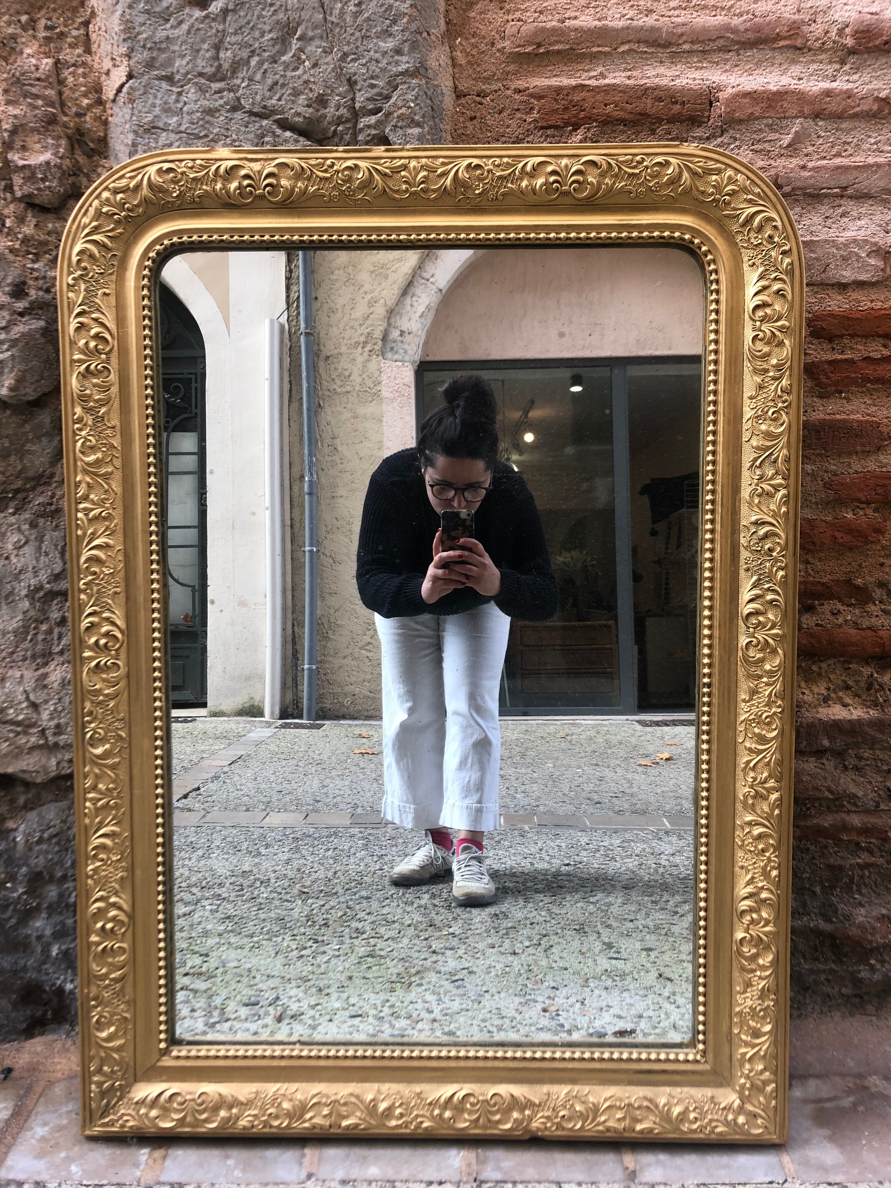 Golden mirror 103x74cm