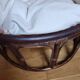 Vintage rattan love seat armchair