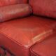 Chesterfield sofa in red cowhide leather, 2.5 seats