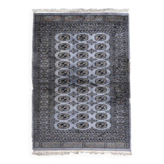 Tapis vintage ouzbek Boukhara fait main en laine – 126 x 191 cm – Années 1960