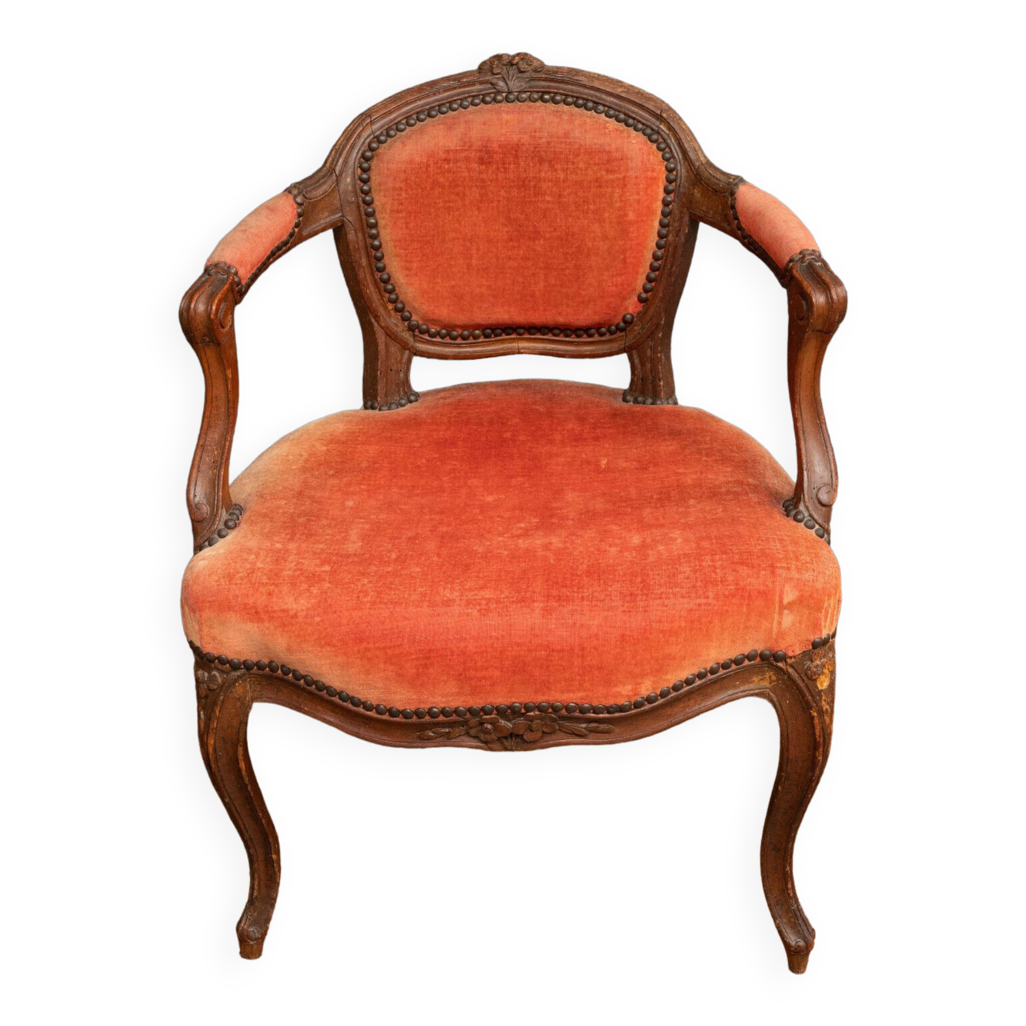 Small convertible armchair Louis XV style late nineteenth velvet