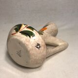 Former pitcher Vallauris enamelled Tess ceramic + painted flower Vintage