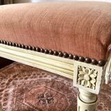 Louis XVI style stool, pink velvet