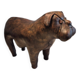 Leather Bulldog ottoman by Dimitri Omersa, England 1960s