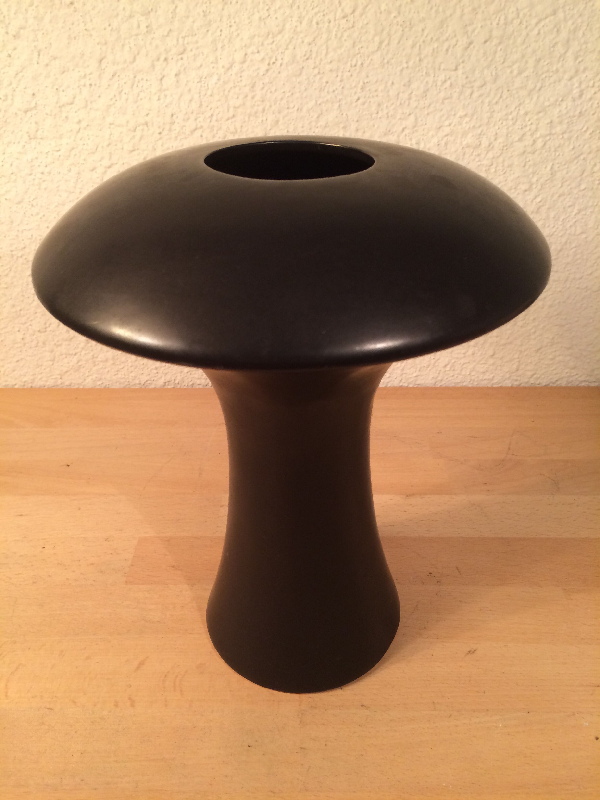 Modernist vase "mushroom" black ceramic