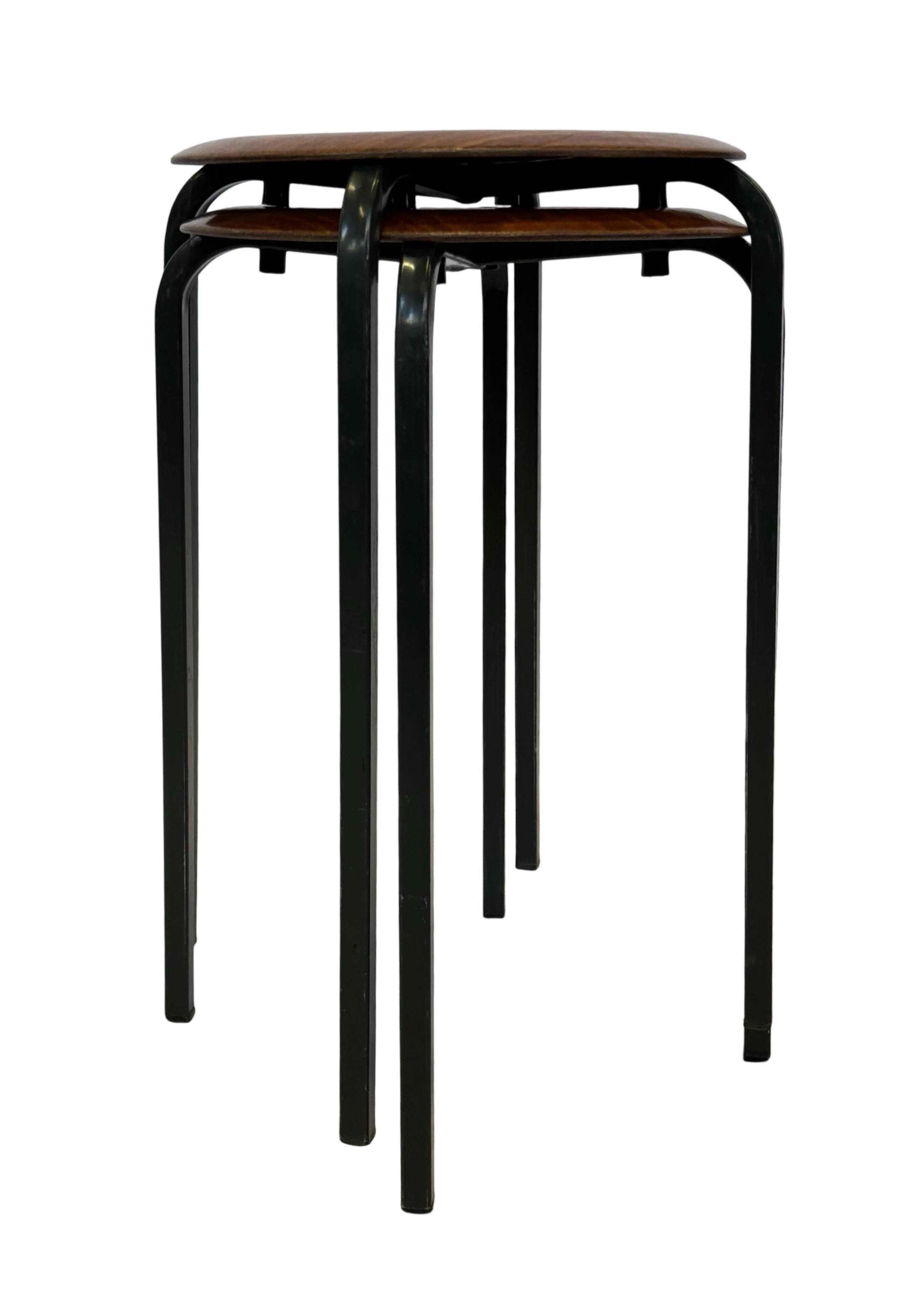 Set of 4 Vintage stools - work stool - Eromes Marko - 60s minimalist design
