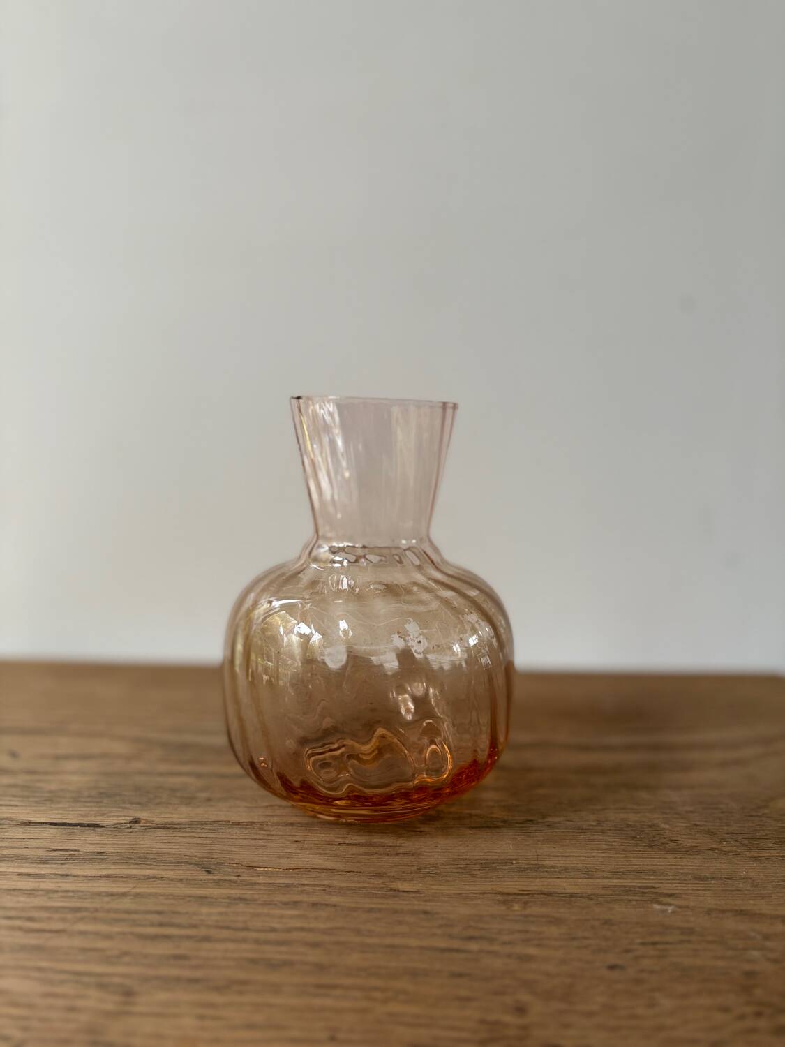 Pink blown glass vase from the 1950s