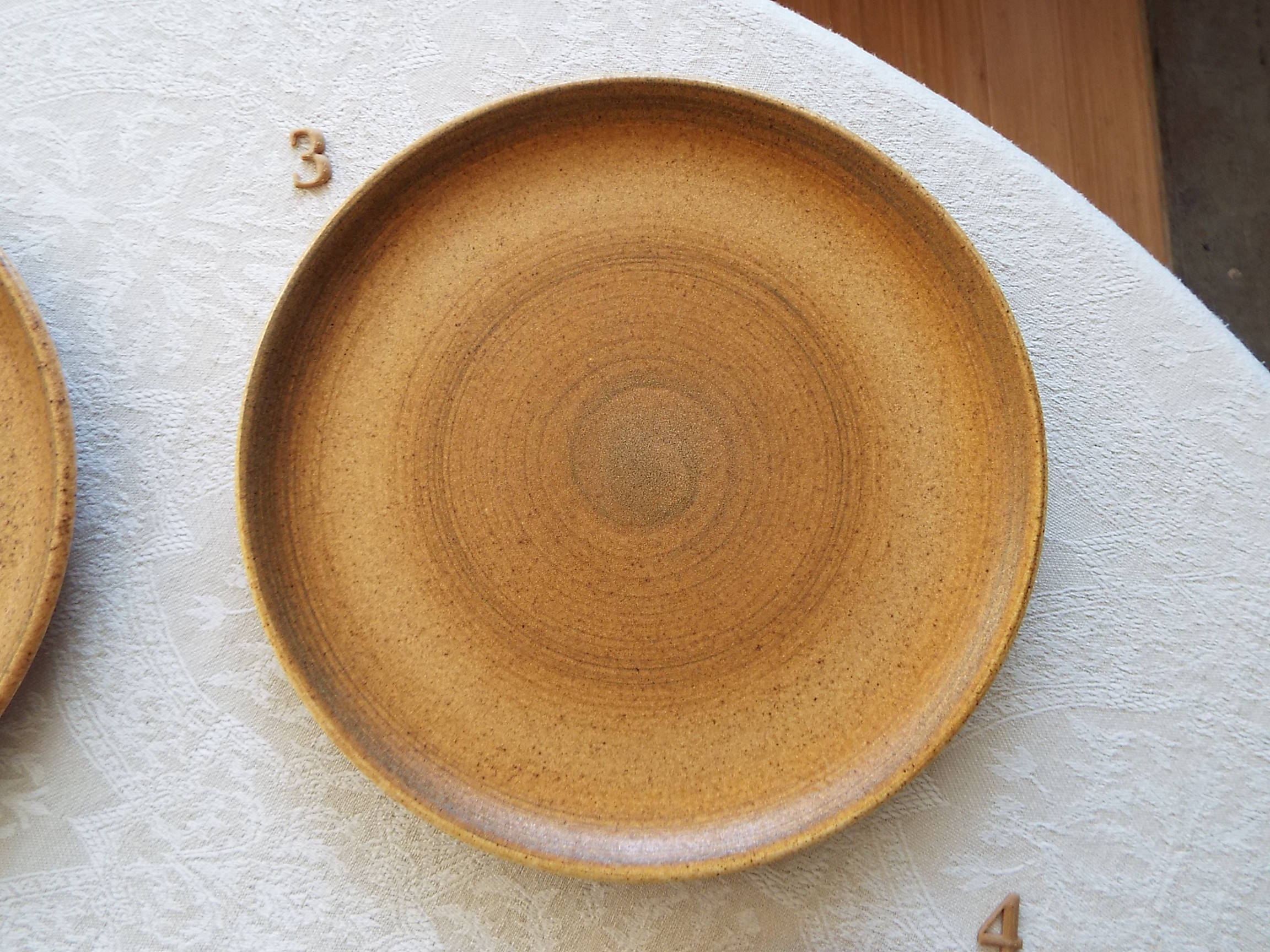 4 flat plates in Longchamp stoneware
