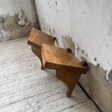Pair of modernist constructivist wall-mounted bedside tables