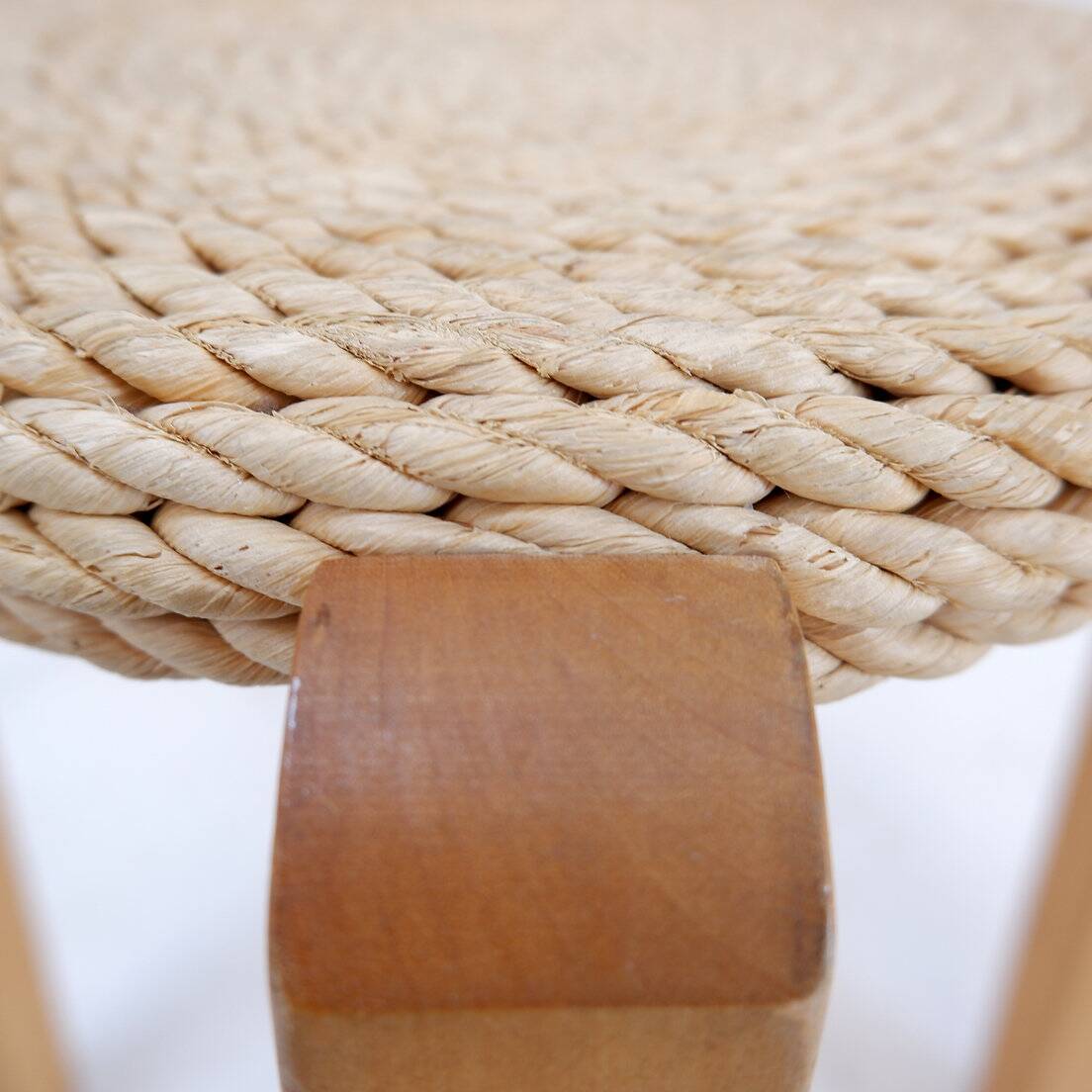 Vintage Four-Legged Organic Woven Stool