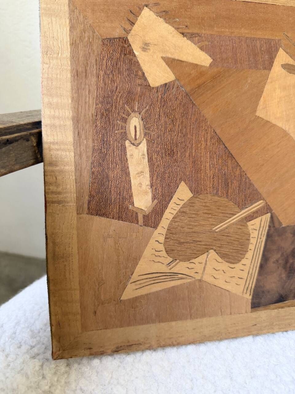 Wood marquetry panel Picasso