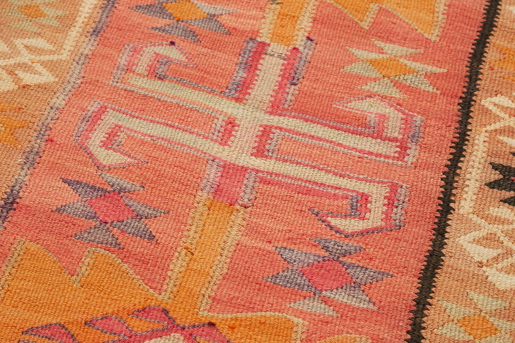 Turkish Handwoven Vintage Herki Kilim 82 cm x 312 cm