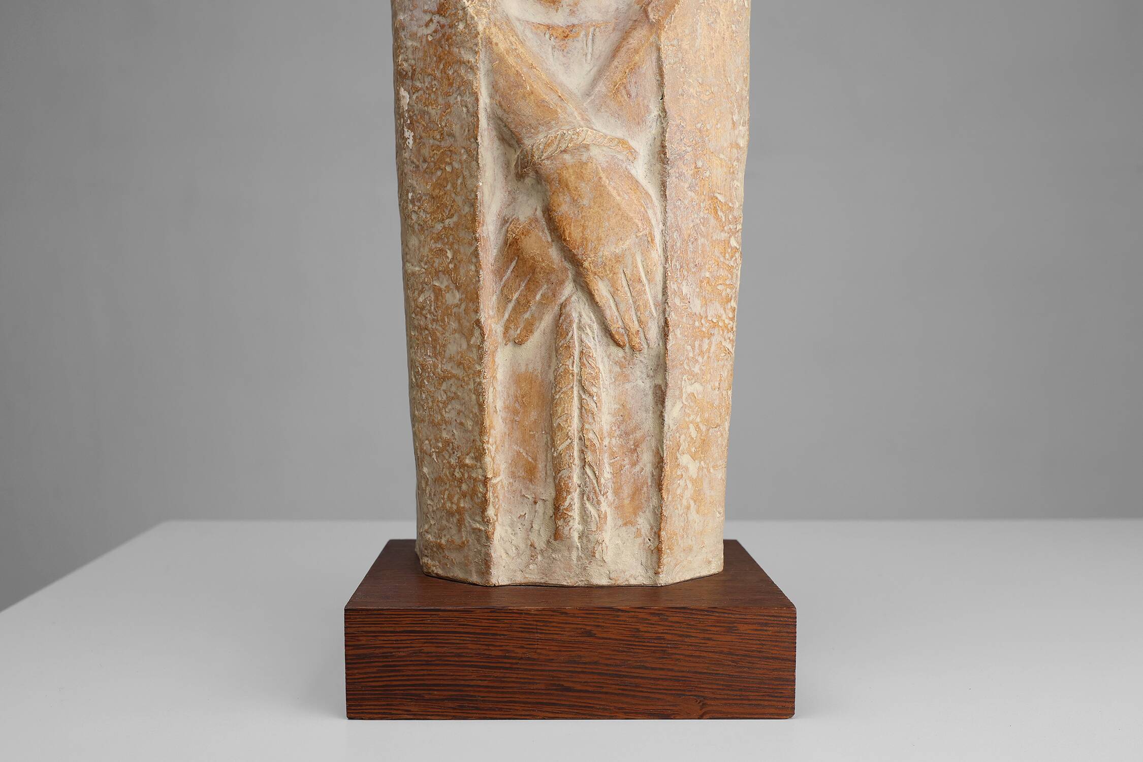 Religious Statue Jesus Christ in Art Deco style by belgian artist André Tea