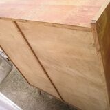 Chest of drawers with compass feet, 1 door and 6 drawers, 1960s