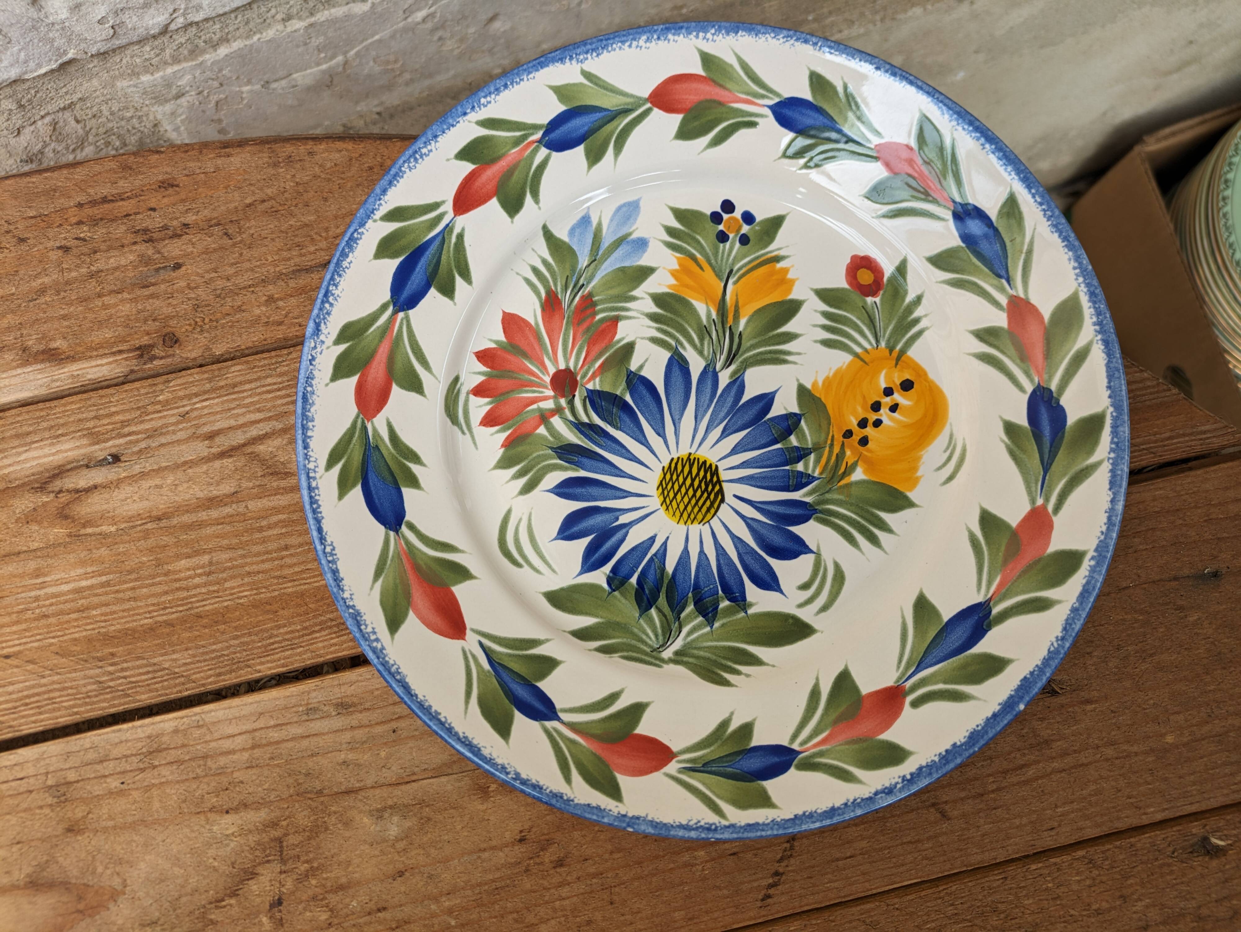 Old hand painted plate HB Locronan