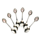 6 small spoons with porcelain medallion