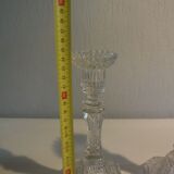 Pair of candlesticks semin worked crystal glass