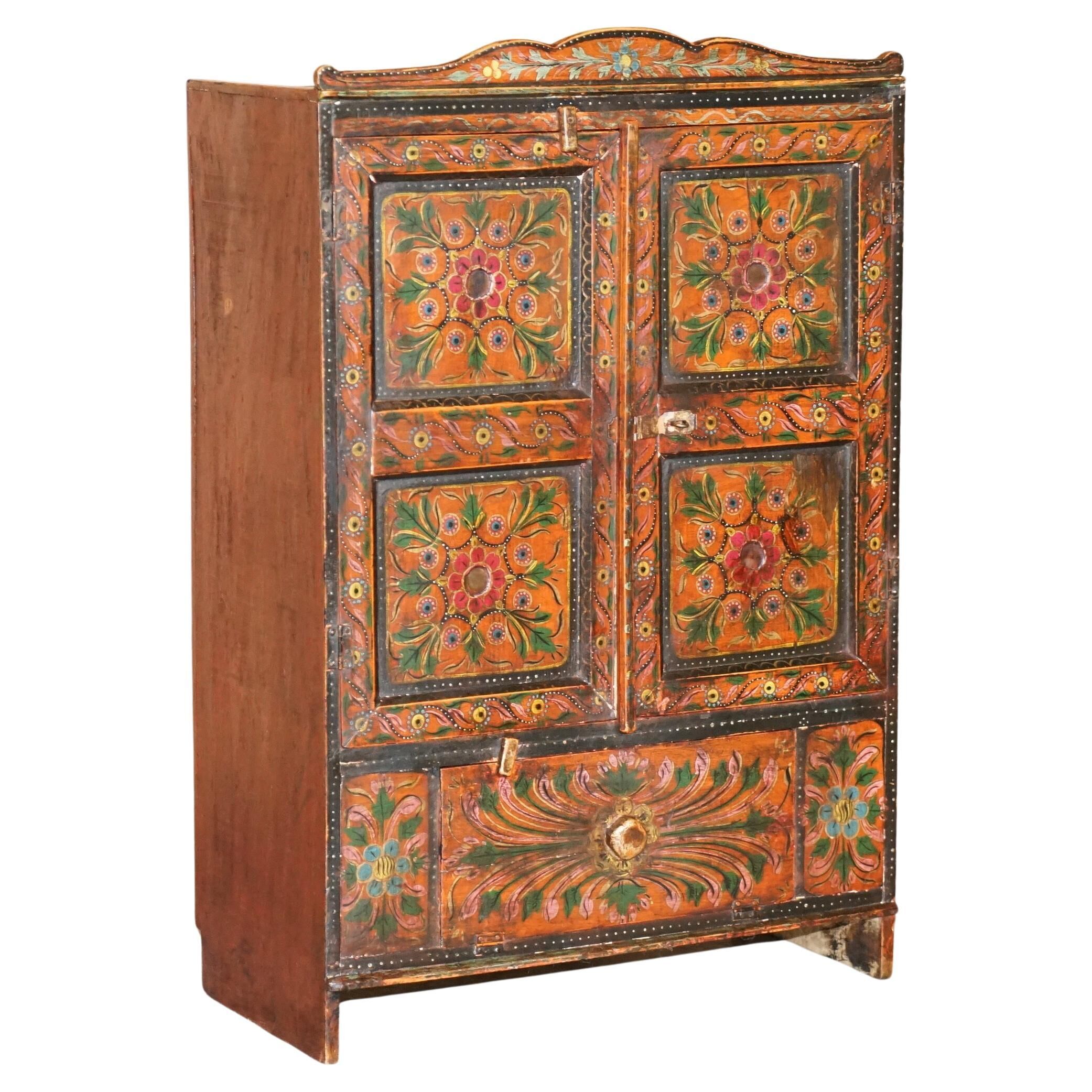 Hand-painted cupboard from Eastern Europe circa 1860.