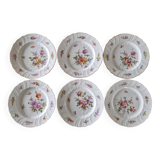 Porcelain from Saxony, Germany - Series of 6 dessert plates - 20th century