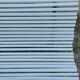 Antique garden bench with cast iron legs