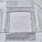 White Carrara marble fireplace