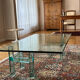 Rectangular glass coffee table, postmodern design — 1980s —