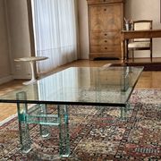 Rectangular glass coffee table, postmodern design — 1980s —