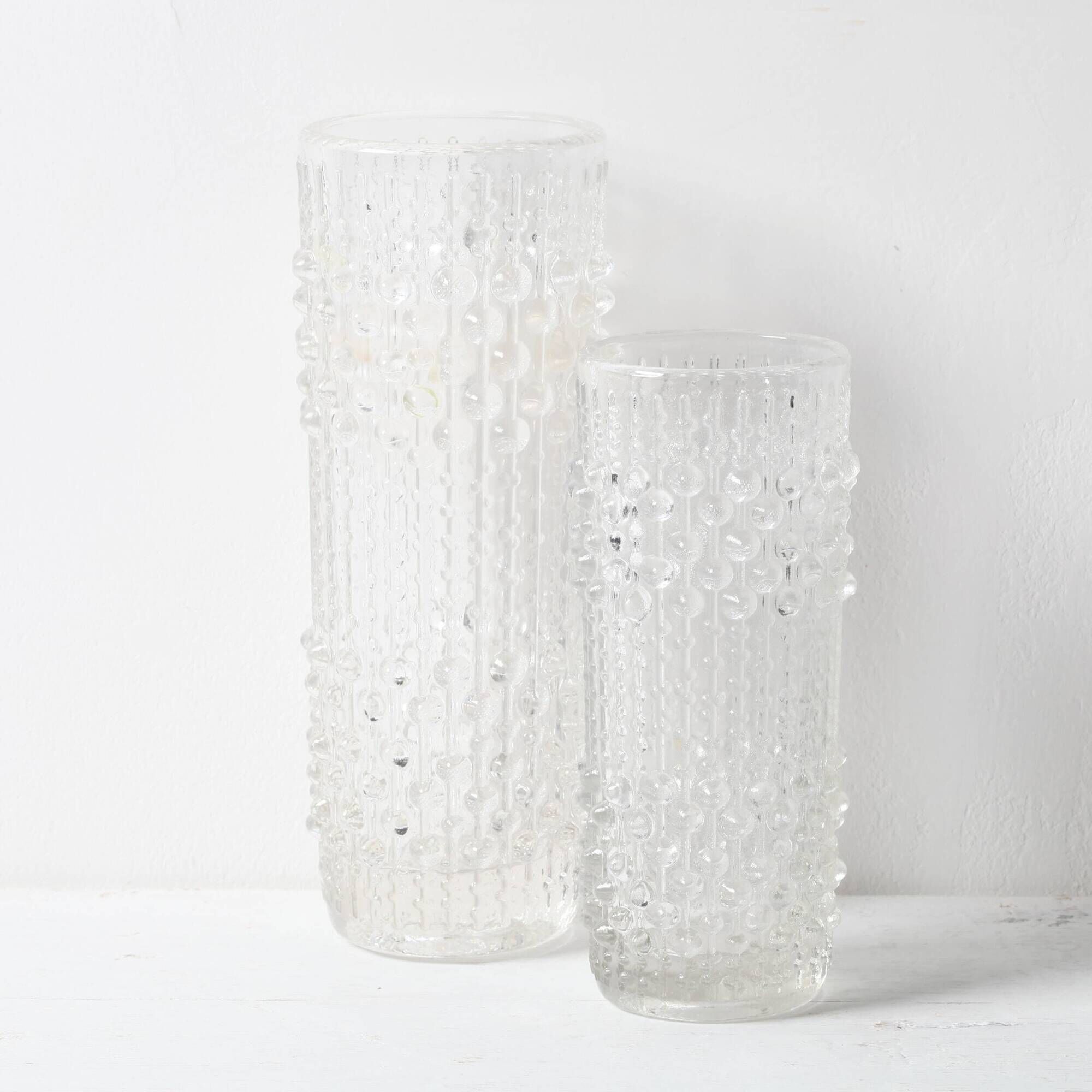 Ensemble de 2 vases en verre CandleWax par František Pečený / République tchèque / 1972