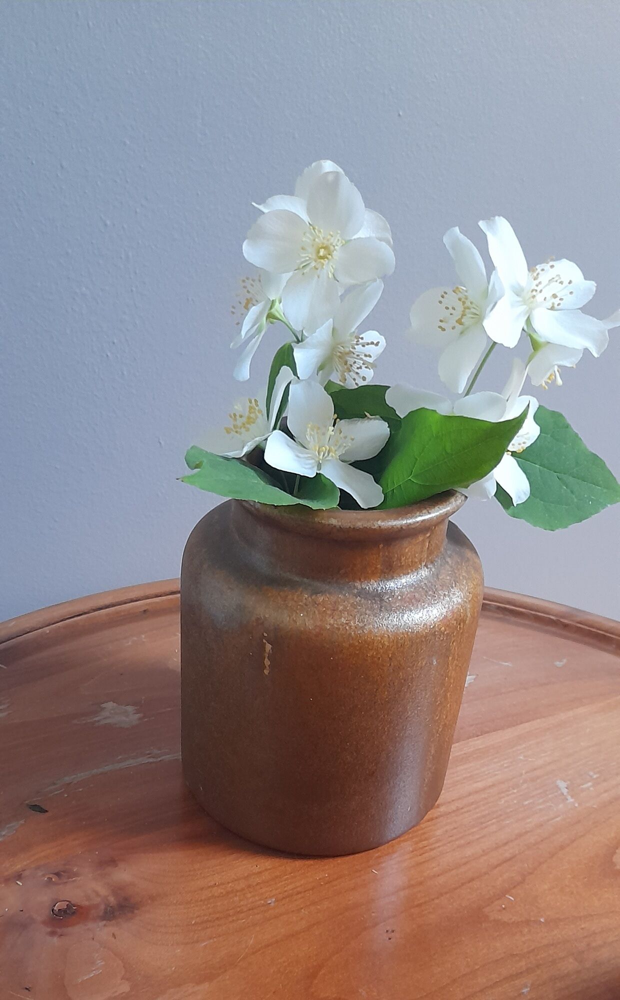 4 old stoneware mustard pots, lab Lagny, vintage France circa 1950/1960