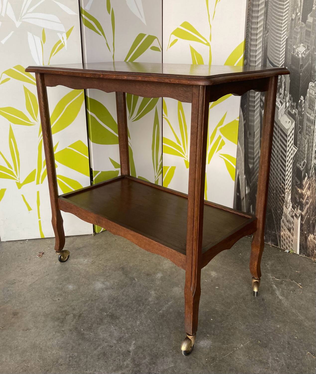 Serving trolley or mobile oak maid, mid-20th century