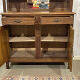 1930s Art Deco 2-part oak kitchen sideboard