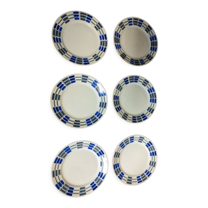 6 assiettes plates ancienne