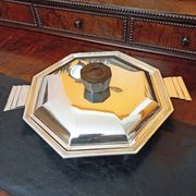 Plat Art Déco 1930 métal argenté
