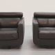 Italian modern leather swivel lounge chair steel by Natuzzi, Italy 1970