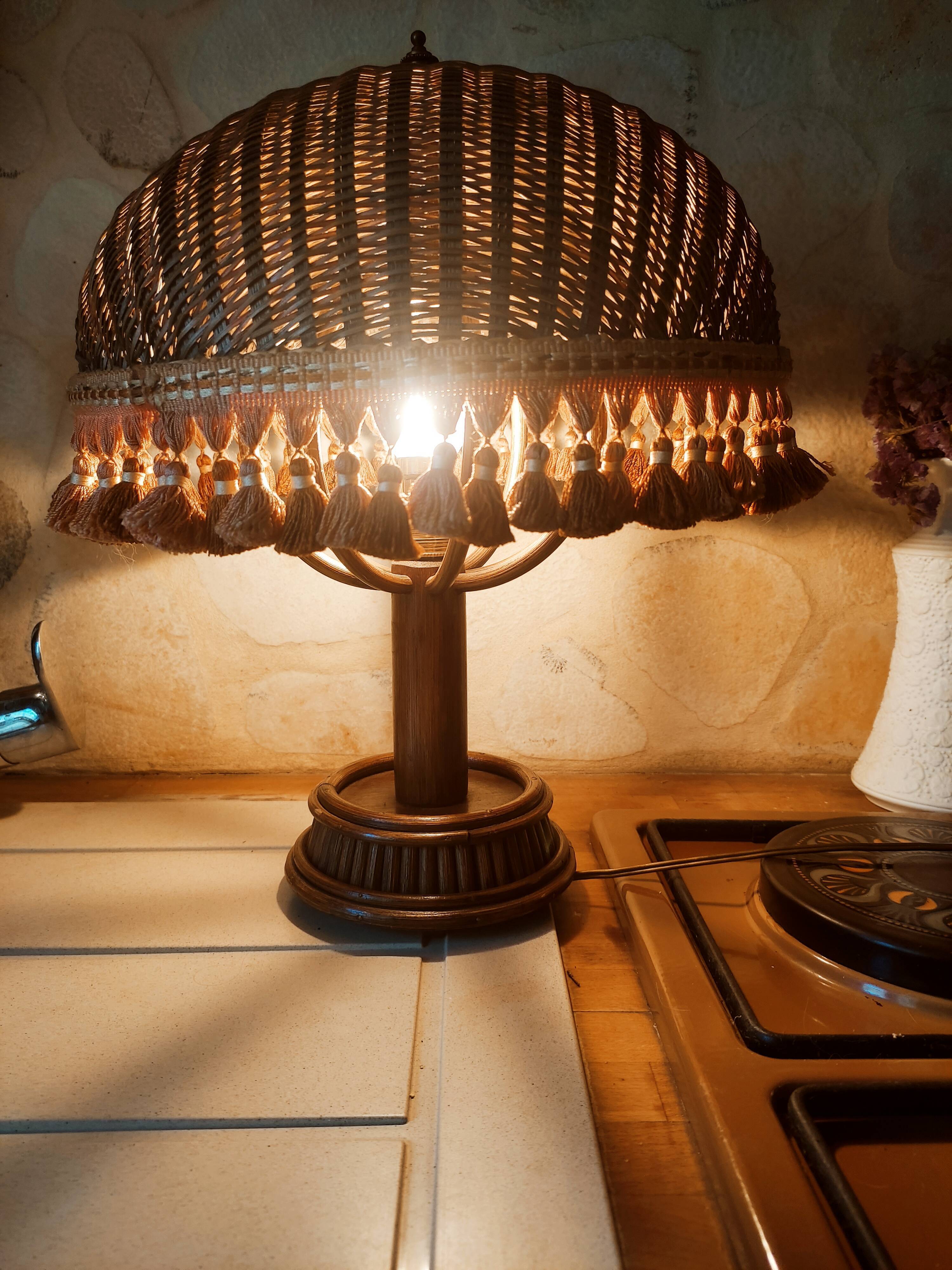 Bohemian rattan lamp