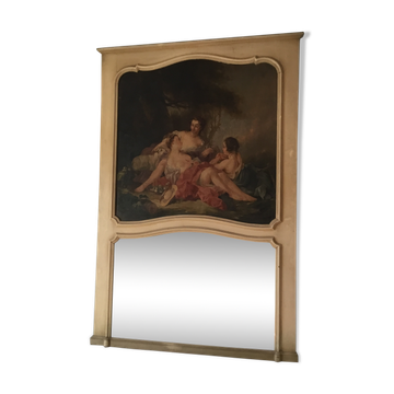Fireplace trumeau with painted canvas 116x176cm