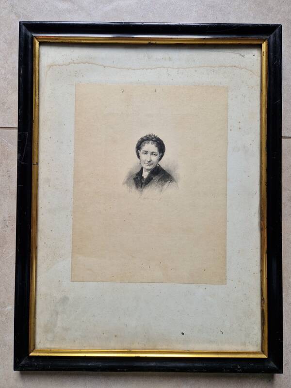 Eugène Abot (1836-1894) Etching - Portrait of a woman