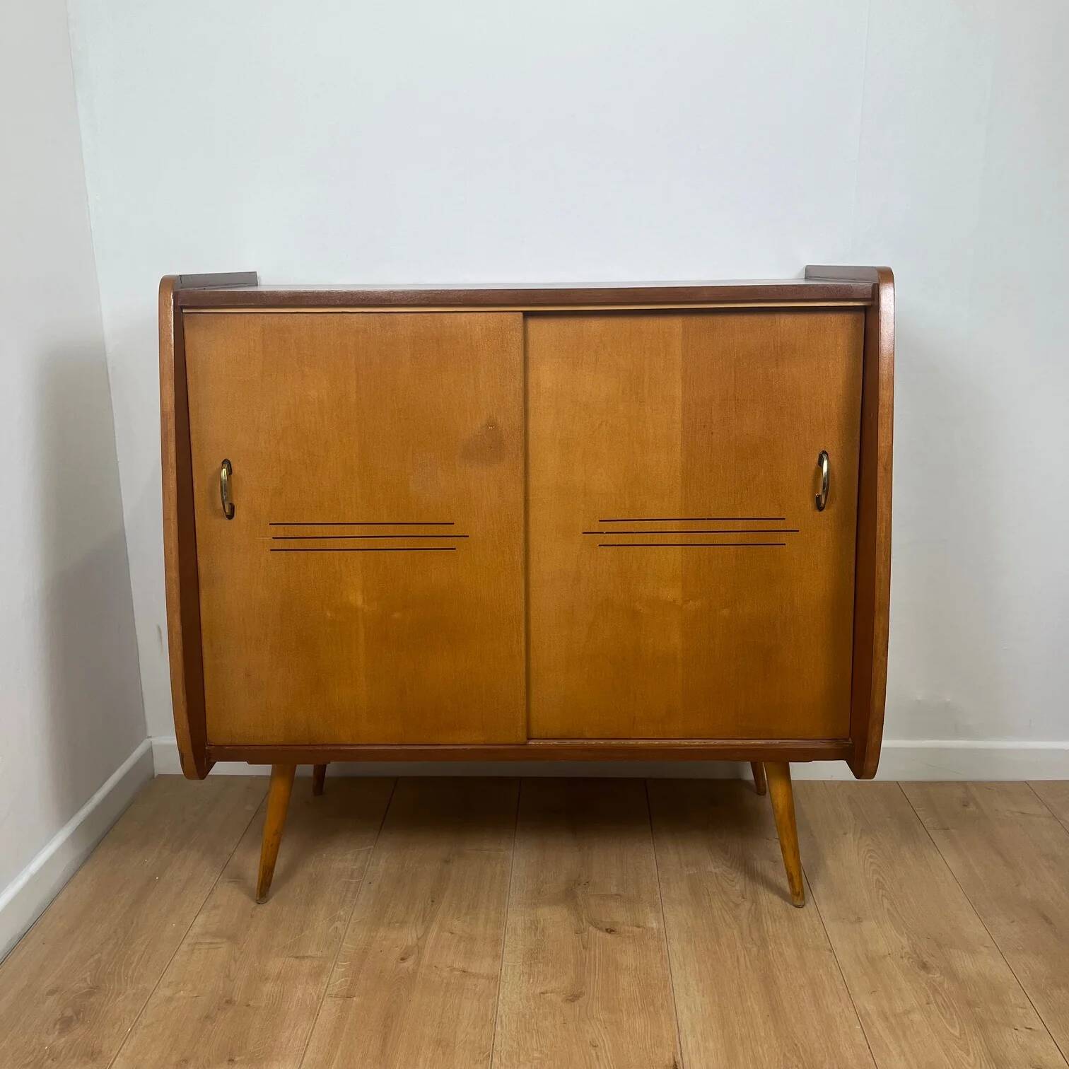 Meuble à chaussure vintage en bois, 1960