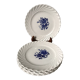 set of 5 F&G Lunéville flower dessert plates 60s