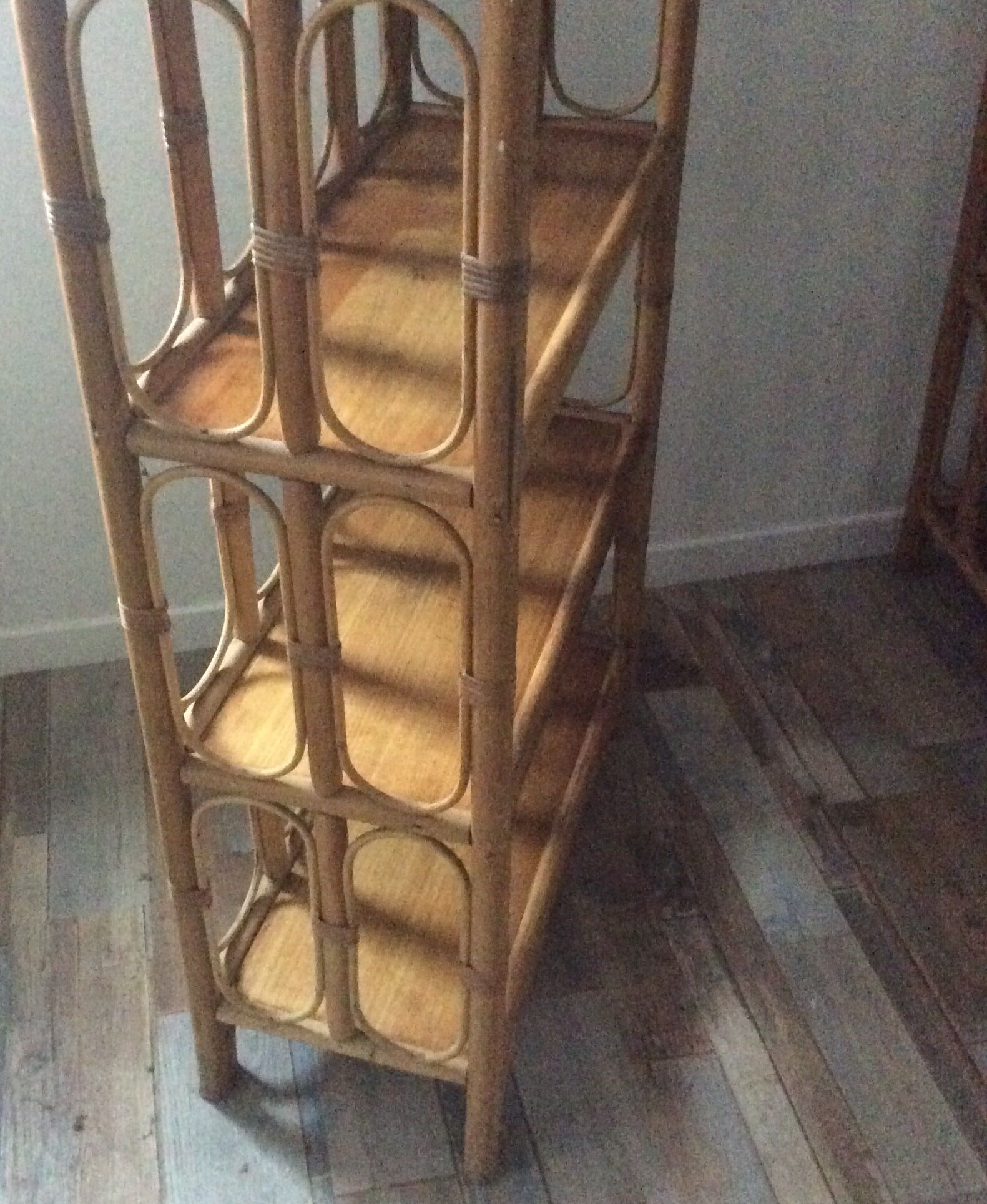 Lot 2 vintage bamboo shelves