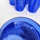 Set of 6 ribbed blue glasses Cisper
