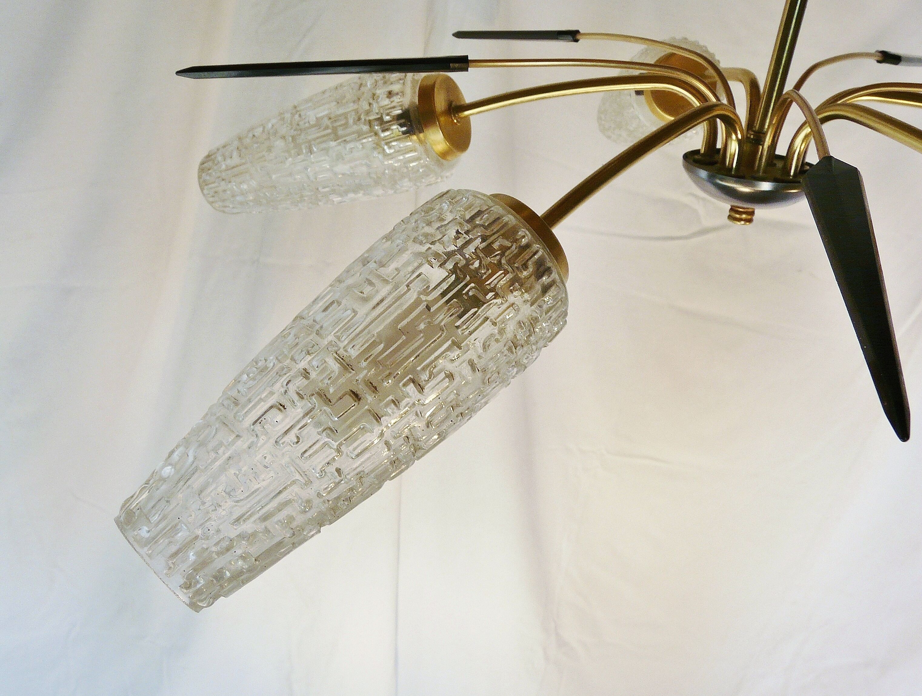 Vintage 50s suspension ceiling five lights