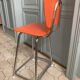 Duo of chair and stool 1970 orange and chromes