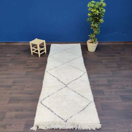 Beni Ouarain hallway rug with hollow diamonds 97x300cm